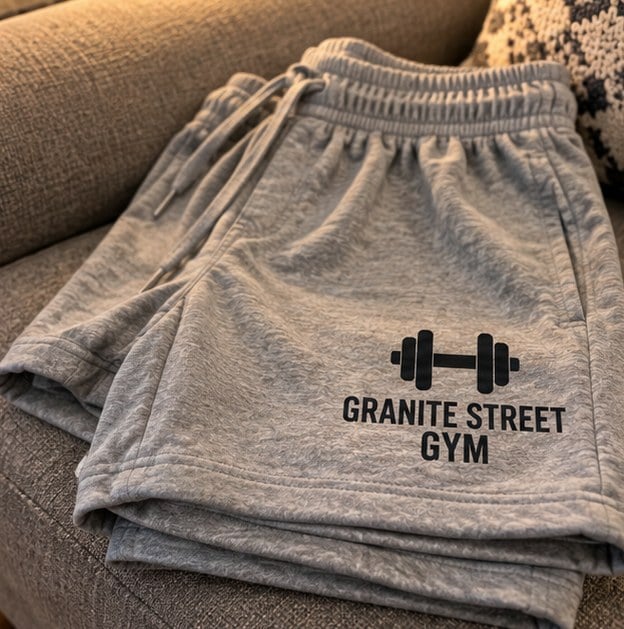 Customer photo of custom shorts on a couch